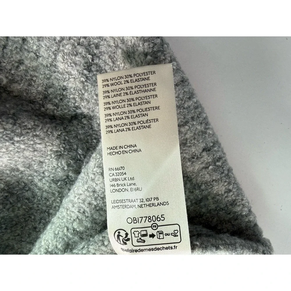 Free People Jaci‎ Sweater Dress XS Gray Mock Neck Babydoll Wool Blend
